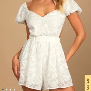 Lulus white romper brand new with tags size medium